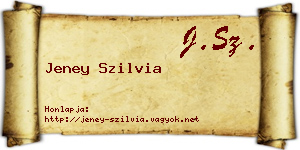 Jeney Szilvia névjegykártya